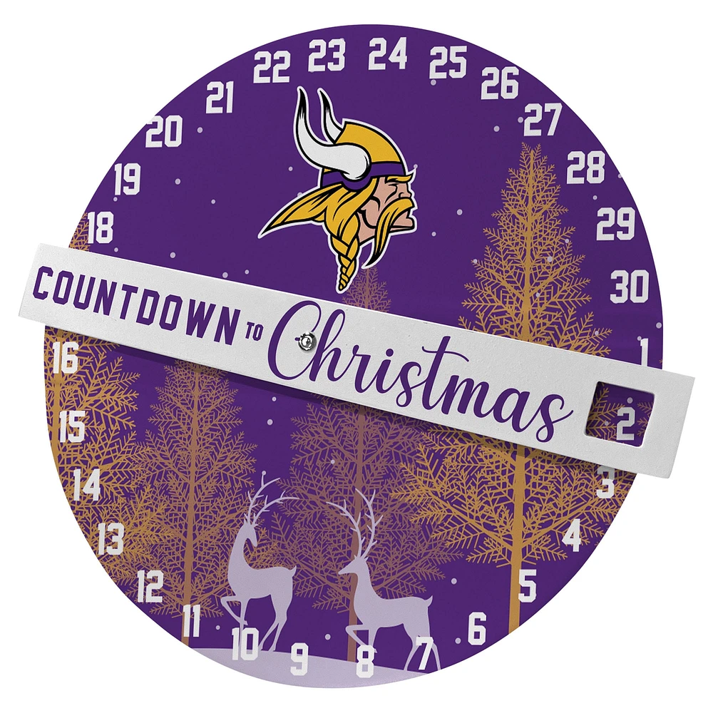 Pegasus Minnesota Vikings Compte à rebours jusqu’au panneau mural de Noël