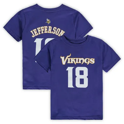 Outerstuff Preschool Justin Jefferson Purple Minnesota Vikings Mainliner Player Name & Number T-Shirt