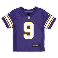 Maillot de jeu classique violet Nike J.J. McCarthy des Minnesota Vikings pour enfants d'âge préscolaire