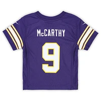 Maillot de jeu classique violet Nike J.J. McCarthy des Minnesota Vikings pour enfants d'âge préscolaire