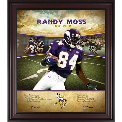 Randy Moss Minnesota Vikings Encadré 15" x 17" Profil de carrière du Temple de la renommée