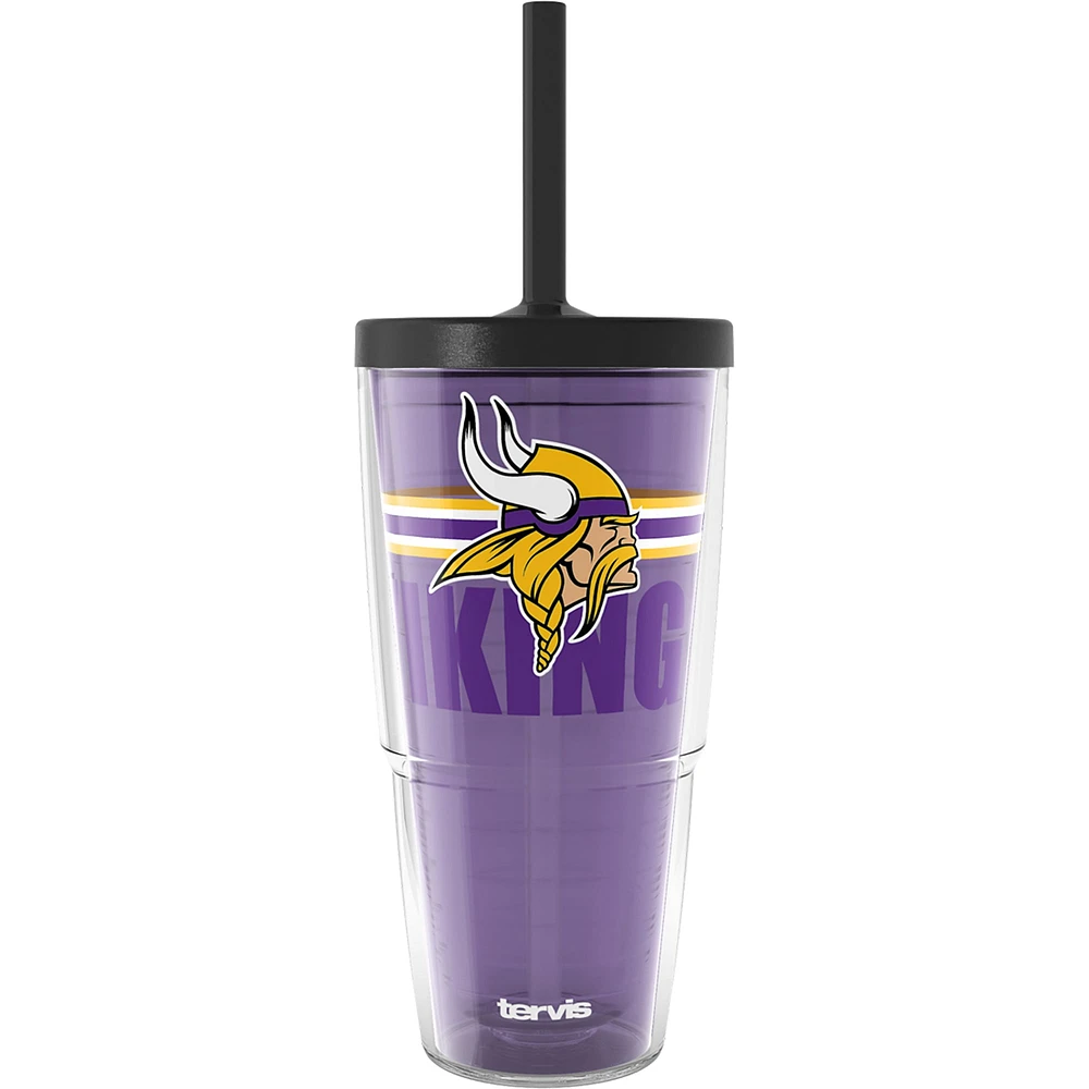 Gobelet classique Tervis Minnesota Vikings de 24 oz avec couvercle à paille Go the Distance