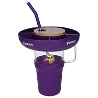 The Memory Company Minnesota Vikings 40oz. Glass Tumbler with Silicone Snack Tray