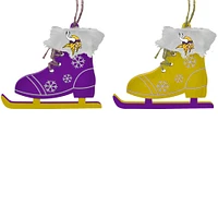 The Memory Company Minnesota Vikings Two-Pack Ice Skate Ornament Set