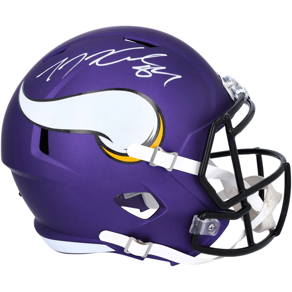 Lids T.J. Hockenson Minnesota Vikings Fanatics Authentic Autographed  Riddell Black Matte Speed Mini Helmet