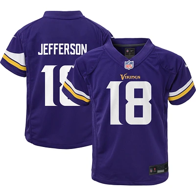 Maillot de match Nike Justin Jefferson violet des Vikings du Minnesota pour tout-petit