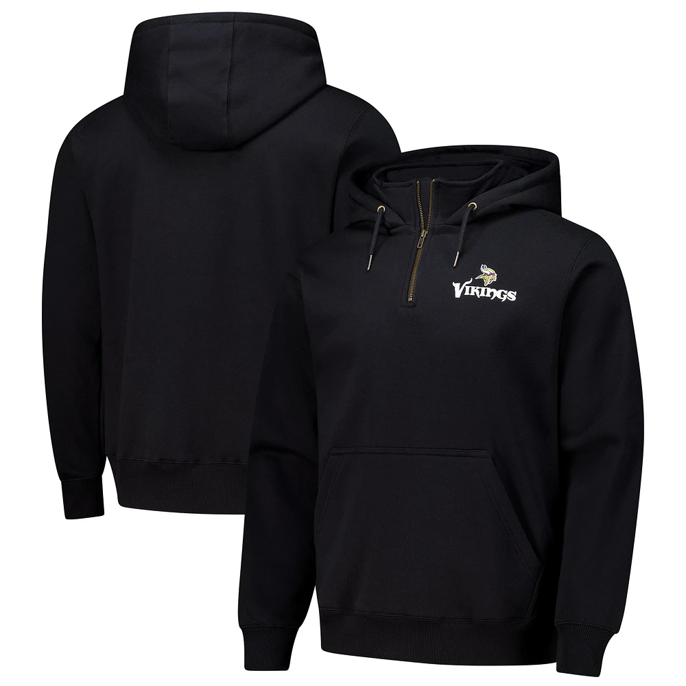 Unisex Dunbrooke  Black Minnesota Vikings Defender Quarter-Zip Hoodie