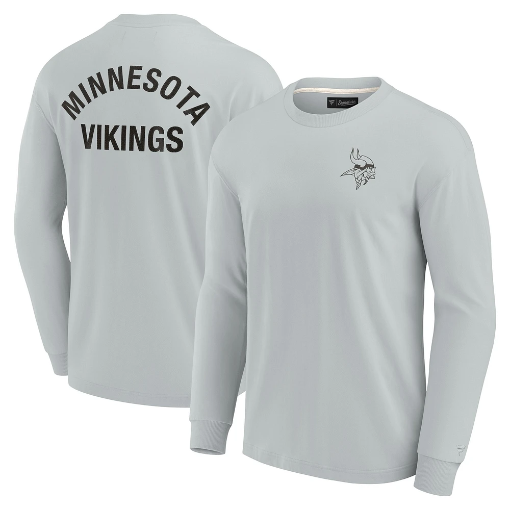 T-shirt unisexe Fanatics gris Minnesota Vikings Elements super doux à manches longues