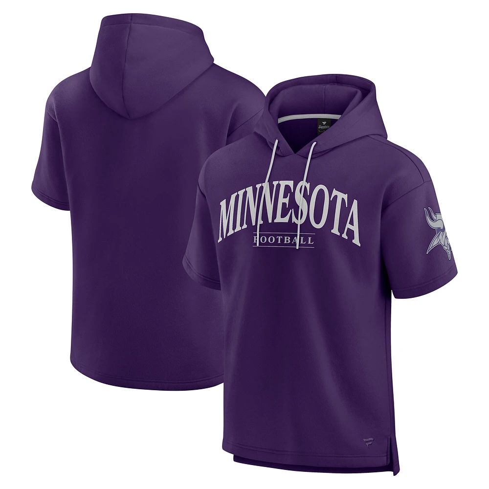 Unisex Fanatics  Purple Minnesota Vikings Elements Ready Short Sleeve Pullover Hoodie