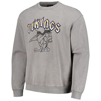 Sweat-shirt unisexe The Wild Collective gris Minnesota Vikings en détresse