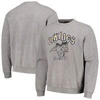 Sweat-shirt unisexe The Wild Collective gris Minnesota Vikings en détresse