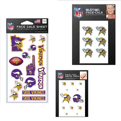 WinCraft Minnesota Vikings 4" x 7" Waterless Tattoos Set