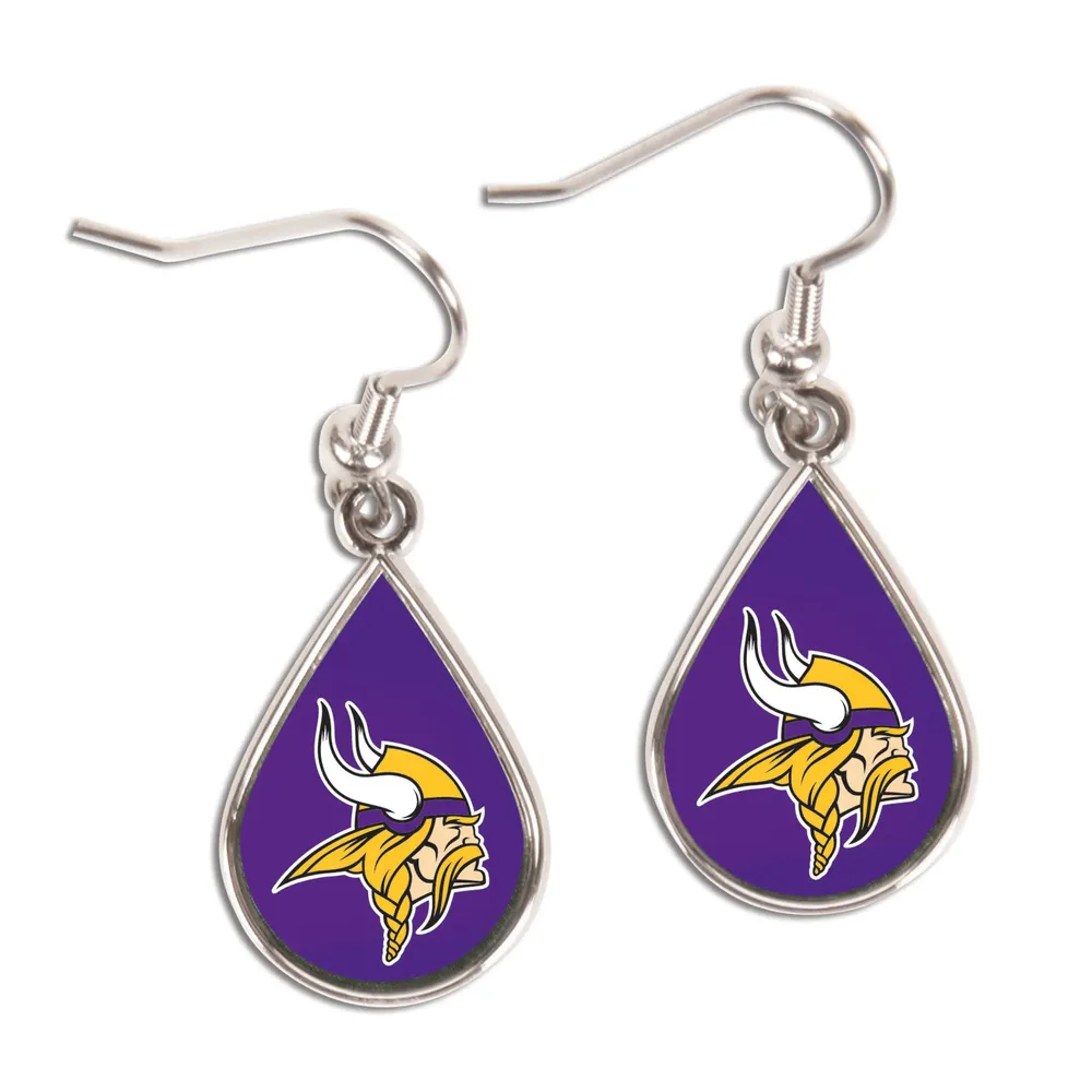 WinCraft Minnesota Vikings Tear Drop Dangle Earrings