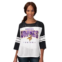 Women's G-III 4Her by Carl Banks  Black Minnesota Vikings First Team 3/4-Sleeve Mesh T-Shirt
