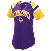 Women's Starter  Purple Minnesota Vikings Game On Notch Neck Raglan T-Shirt