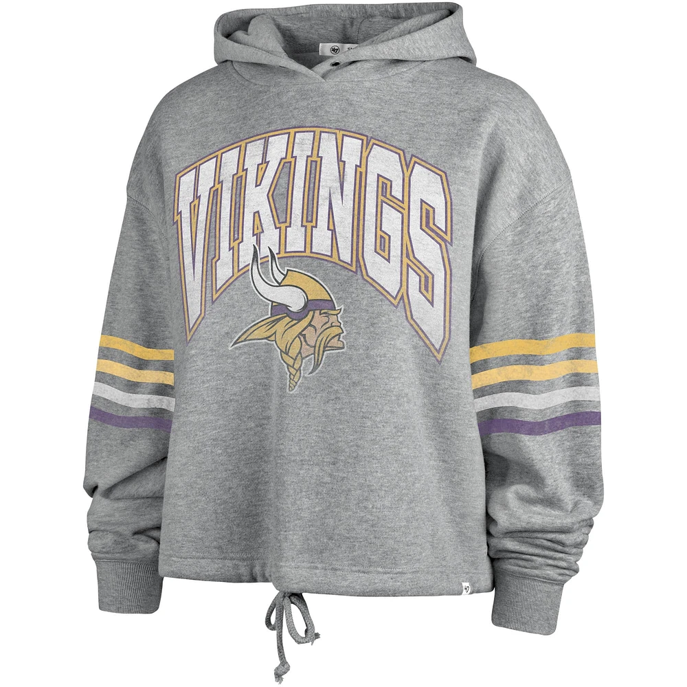 Women's '47 Heather Gray Minnesota Vikings Upland Bennett Pullover Hoodie
