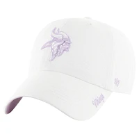 Women's '47 White Minnesota Vikings Ballpark Cheer Clean Up Adjustable Hat