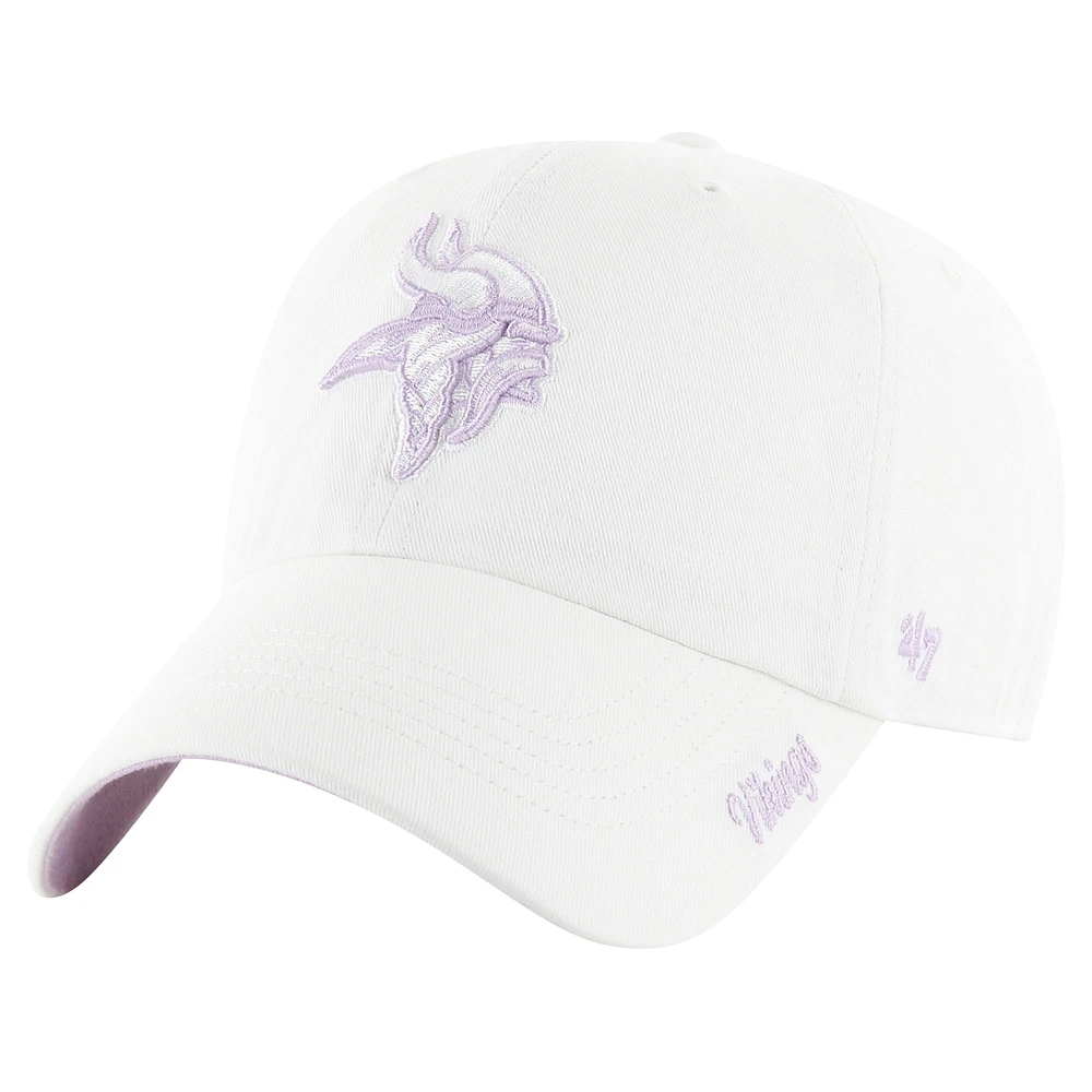 Women's '47 White Minnesota Vikings Ballpark Cheer Clean Up Adjustable Hat