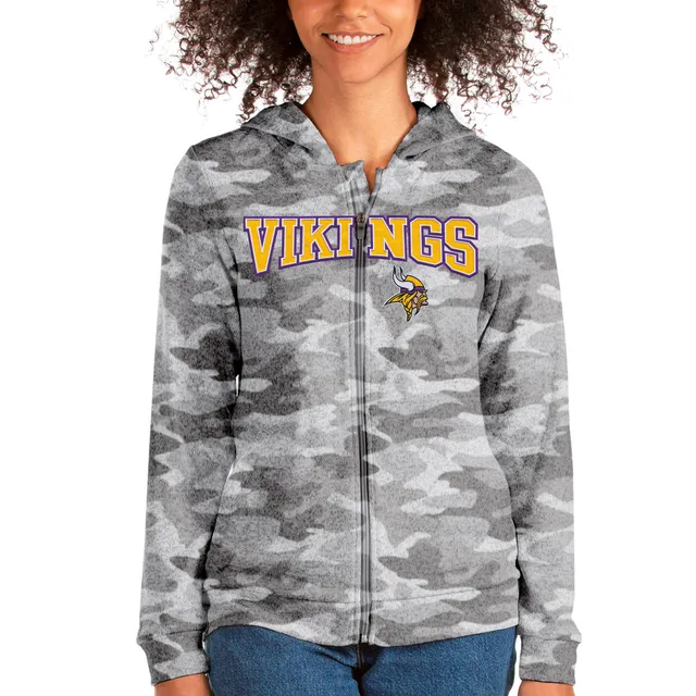 Antigua Women's Atlanta Braves Gray Victory Hooded Pullover