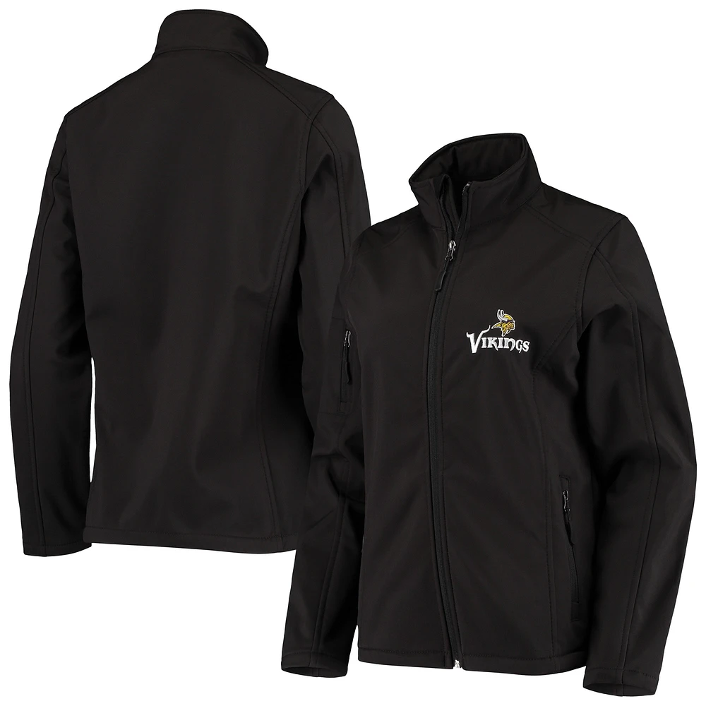 Veste Sonoma Softshell noire pour femme des Vikings du Minnesota à fermeture éclair intégrale