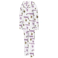 Women's Concepts Sport  Cream Minnesota Vikings Docket Hoodie Full-Zip Union Suit