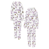 Women's Concepts Sport  Cream Minnesota Vikings Docket Hoodie Full-Zip Union Suit