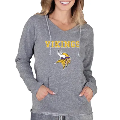 Minnesota Vikings Concepts Sport Women's Mainstream Hooded Long Sleeve V-Neck Top - Gray