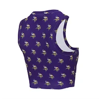 Women's Concepts Sport Minnesota Vikings Gauge Allover Print Cropped Tank Top & Shorts Sleep Set