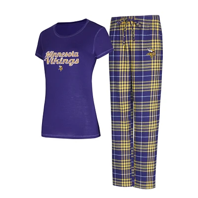 Women's Concepts Sport Minnesota Vikings Plus Script T-Shirt & Pants Sleep Set