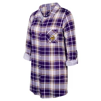 Women's Concepts Sport Purple Minnesota Vikings Ashford Plaid Knit Nightshirt