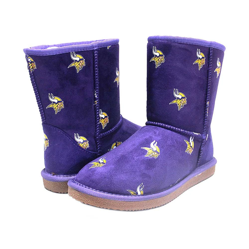 Bottes Cuce violettes Minnesota Vikings avec logo intégral pour femmes