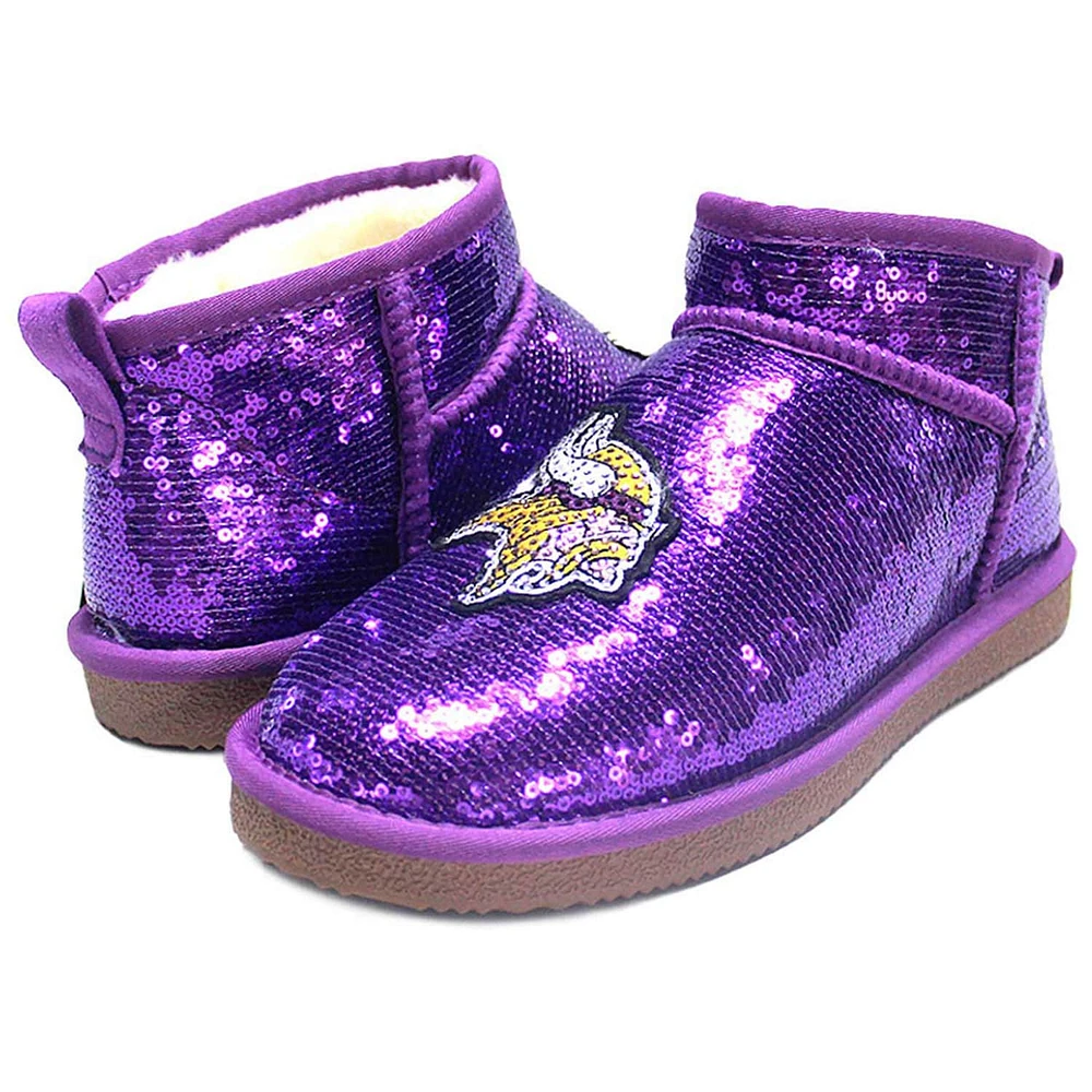 Bottines à paillettes Cuce violettes Minnesota Vikings pour femmes