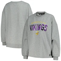 Women's DKNY Sport Heather Charcoal Minnesota Vikings Penelope Pullover Sweatshirt