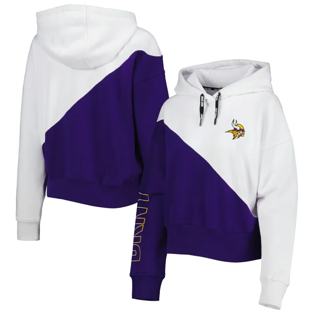 Minnesota Vikings Women's Hooded Crop Sweatshirt - Black/White