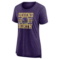 Women's Fanatics  Heather Purple Minnesota Vikings Our Pastime Tri-Blend T-Shirt
