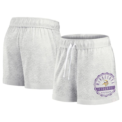 Short à badge vintage Fanatics Oatmeal Minnesota Vikings pour femmes