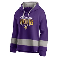 Sweat à capuche en polaire blocs de couleurs violet/gris Minnesota Vikings Huddle Up Fundamental pour femmes Fanatics