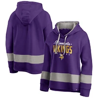 Sweat à capuche en polaire blocs de couleurs violet/gris Minnesota Vikings Huddle Up Fundamental pour femmes Fanatics
