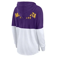 Women's Fanatics Purple/White Minnesota Vikings Backup Option Long Sleeve Hoodie T-Shirt