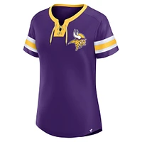 Women's Fanatics Purple Minnesota Vikings Bling Athena Jersey Style Lace-up T-Shirt