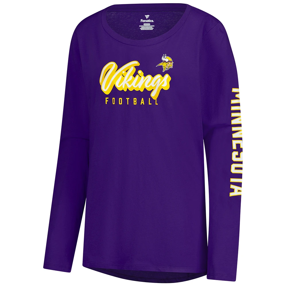 Women's Fanatics Purple Minnesota Vikings Cheerleader Long Sleeve T-Shirt