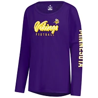 Women's Fanatics Purple Minnesota Vikings Cheerleader Long Sleeve T-Shirt