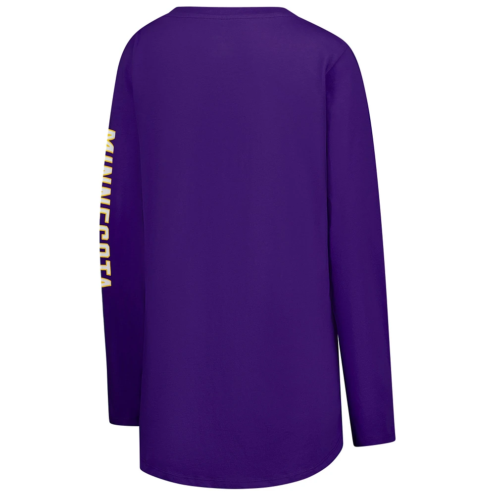 Women's Fanatics Purple Minnesota Vikings Cheerleader Long Sleeve T-Shirt