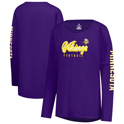 Women's Fanatics Purple Minnesota Vikings Cheerleader Long Sleeve T-Shirt