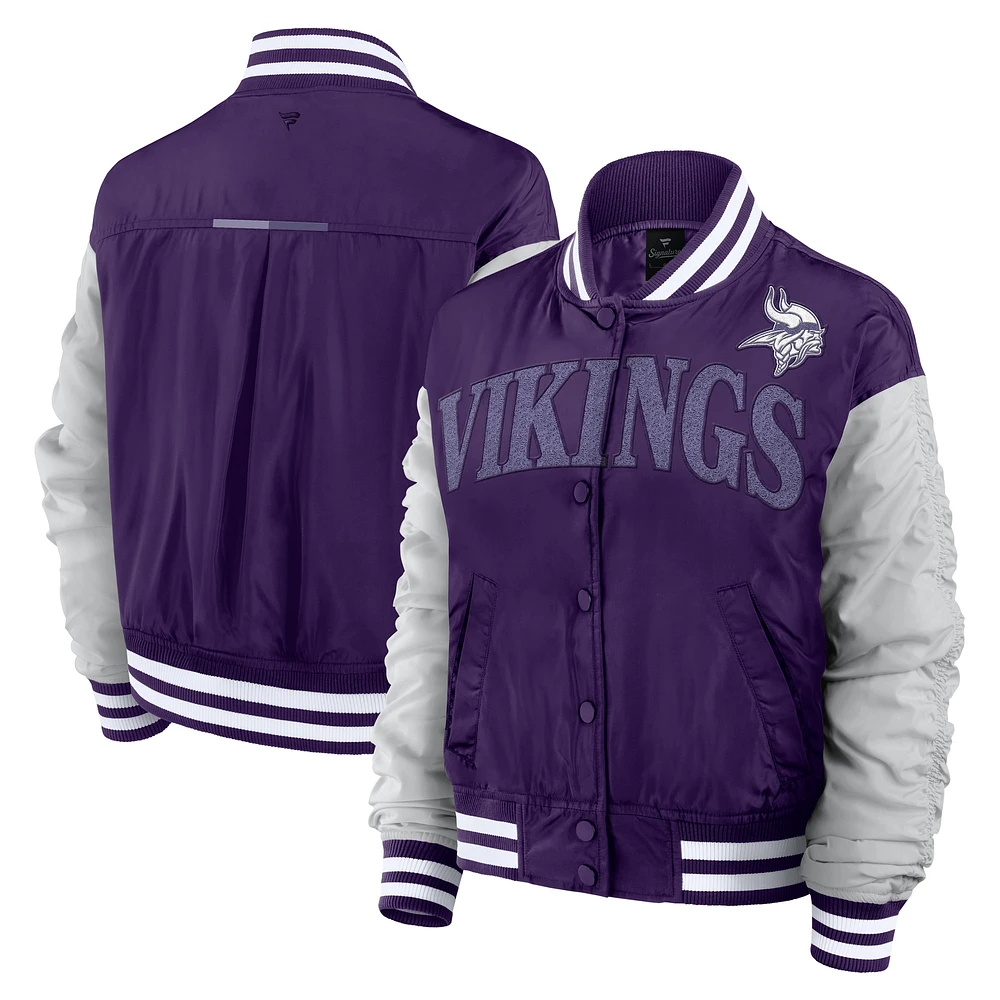 Veste à boutons-pression intégrale Elements Wave de Minnesota Vikings pour femme Fanatics Purple