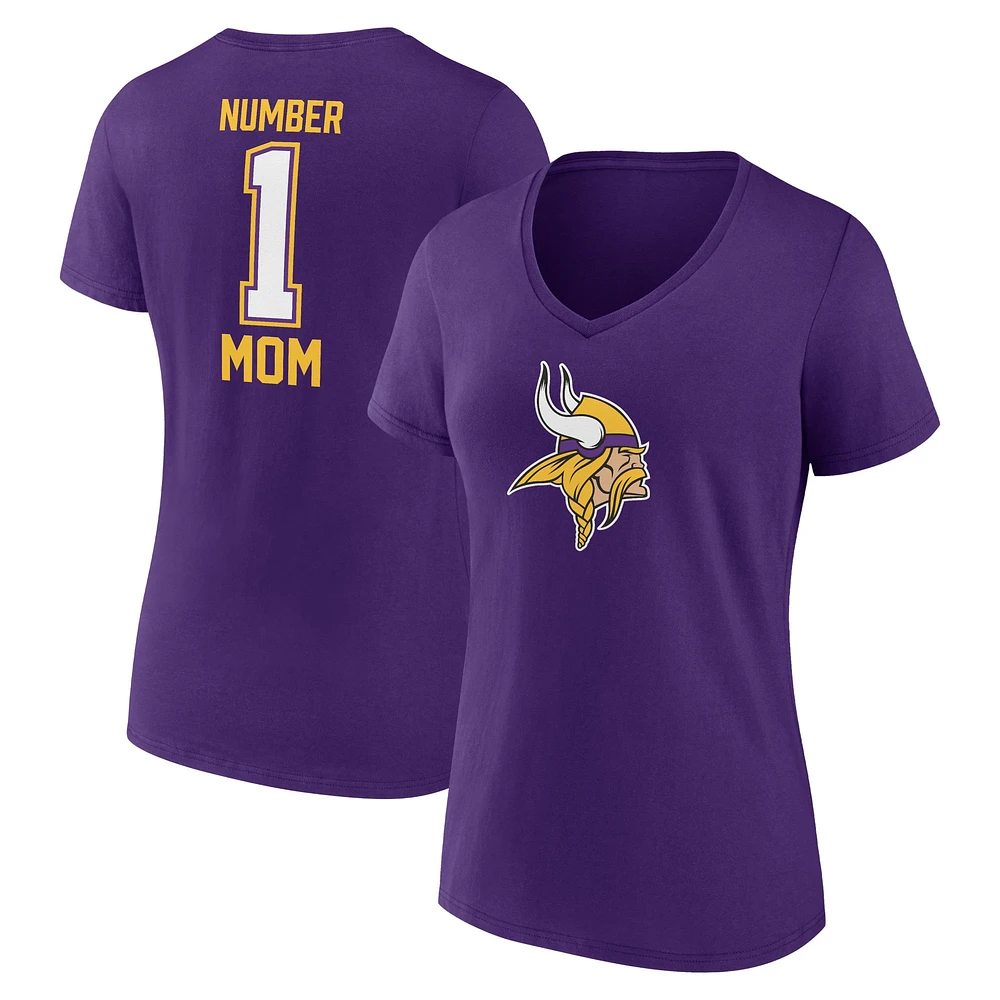 Women's Fanatics Purple Minnesota Vikings Mother's Day V-Neck T-Shirt