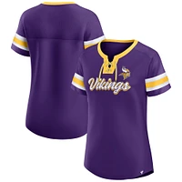 T-shirt à lacets original pour femme Fanatics Purple Minnesota Vikings