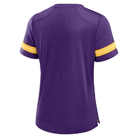 T-shirt à lacets violet Fanatics pour femmes avec inscription Play Script des Vikings du Minnesota