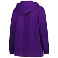 Sweat à capuche col en V violet fanatiques pour femmes, grande taille, Minnesota Vikings