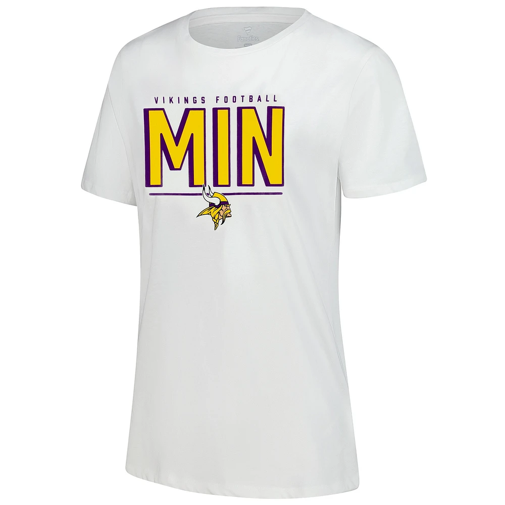 Women's Fanatics White Minnesota Vikings Cheerleader T-Shirt